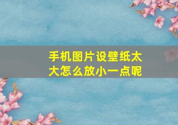 手机图片设壁纸太大怎么放小一点呢