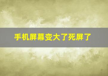 手机屏幕变大了死屏了