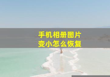 手机相册图片变小怎么恢复