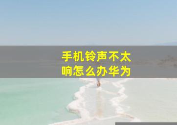 手机铃声不太响怎么办华为