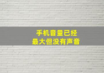 手机音量已经最大但没有声音