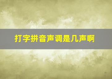 打字拼音声调是几声啊