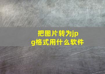 把图片转为jpg格式用什么软件