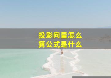 投影向量怎么算公式是什么