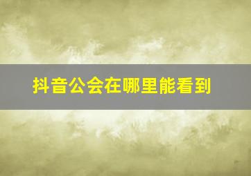 抖音公会在哪里能看到