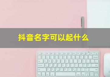 抖音名字可以起什么