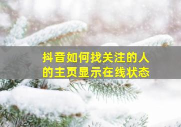 抖音如何找关注的人的主页显示在线状态