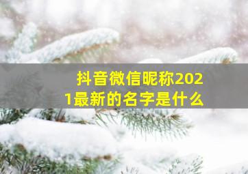 抖音微信昵称2021最新的名字是什么