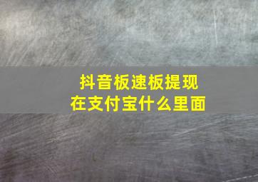 抖音板速板提现在支付宝什么里面