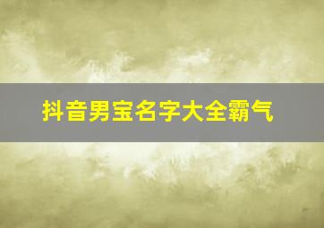 抖音男宝名字大全霸气