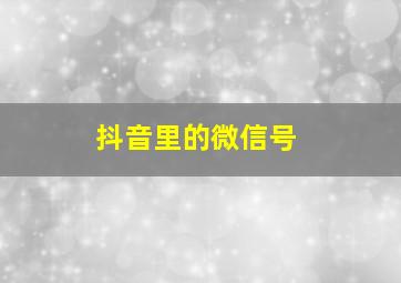 抖音里的微信号