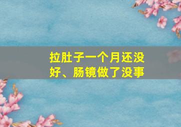 拉肚子一个月还没好、肠镜做了没事