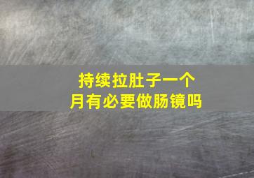 持续拉肚子一个月有必要做肠镜吗