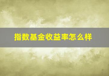 指数基金收益率怎么样