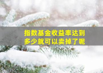 指数基金收益率达到多少就可以卖掉了呢