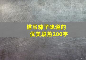 描写粽子味道的优美段落200字