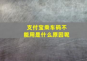 支付宝乘车码不能用是什么原因呢