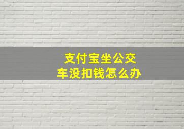 支付宝坐公交车没扣钱怎么办