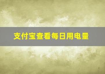 支付宝查看每日用电量