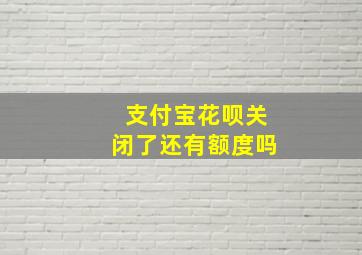 支付宝花呗关闭了还有额度吗