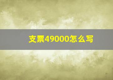 支票49000怎么写