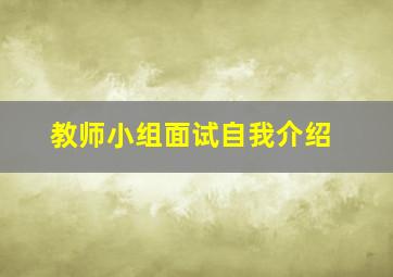 教师小组面试自我介绍