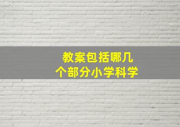 教案包括哪几个部分小学科学