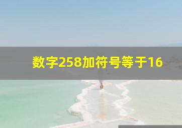 数字258加符号等于16