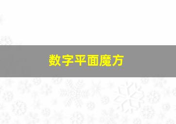 数字平面魔方