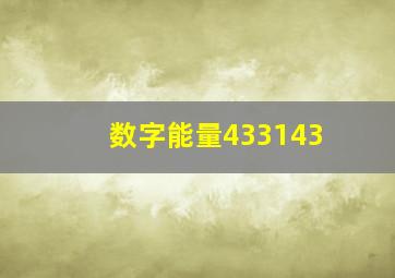 数字能量433143