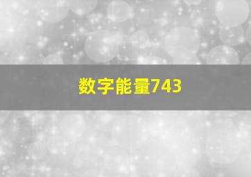 数字能量743