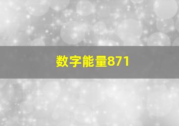 数字能量871