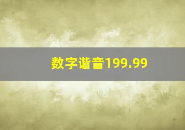 数字谐音199.99