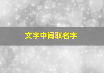 文字中间取名字