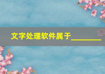 文字处理软件属于________