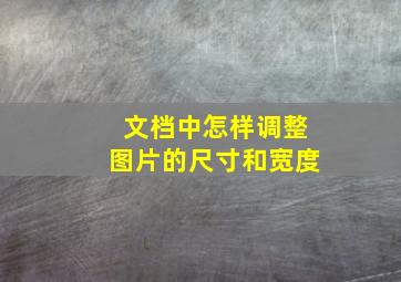 文档中怎样调整图片的尺寸和宽度