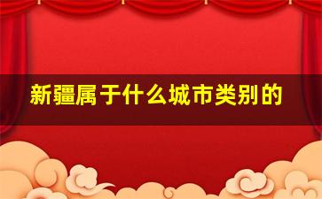 新疆属于什么城市类别的