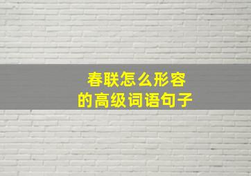 春联怎么形容的高级词语句子