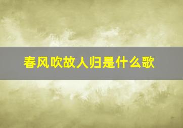 春风吹故人归是什么歌