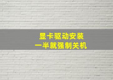 显卡驱动安装一半就强制关机