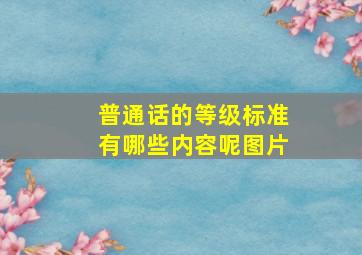 普通话的等级标准有哪些内容呢图片