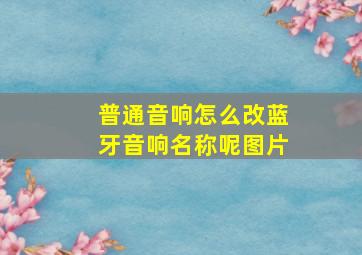 普通音响怎么改蓝牙音响名称呢图片