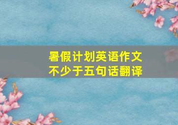 暑假计划英语作文不少于五句话翻译