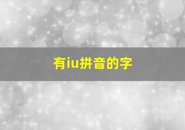 有iu拼音的字