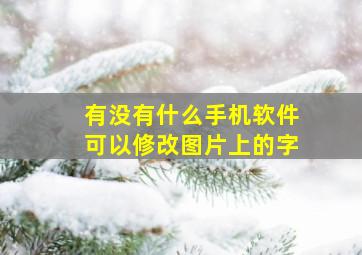 有没有什么手机软件可以修改图片上的字