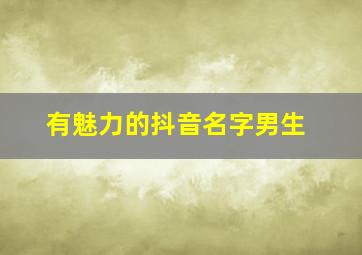 有魅力的抖音名字男生