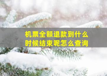 机票全额退款到什么时候结束呢怎么查询