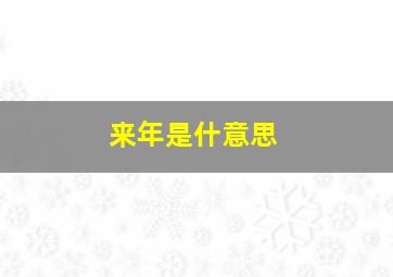 来年是什意思