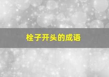 栓子开头的成语