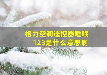 格力空调遥控器睡眠123是什么意思啊